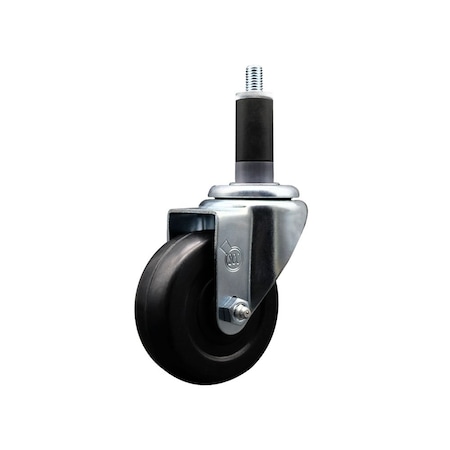 Service Caster 3.5'' SS Hard Rubber Wheel Swivel 1-1/8'' Expanding Stem Caster SCC-SSEX20S3514-HRS-118